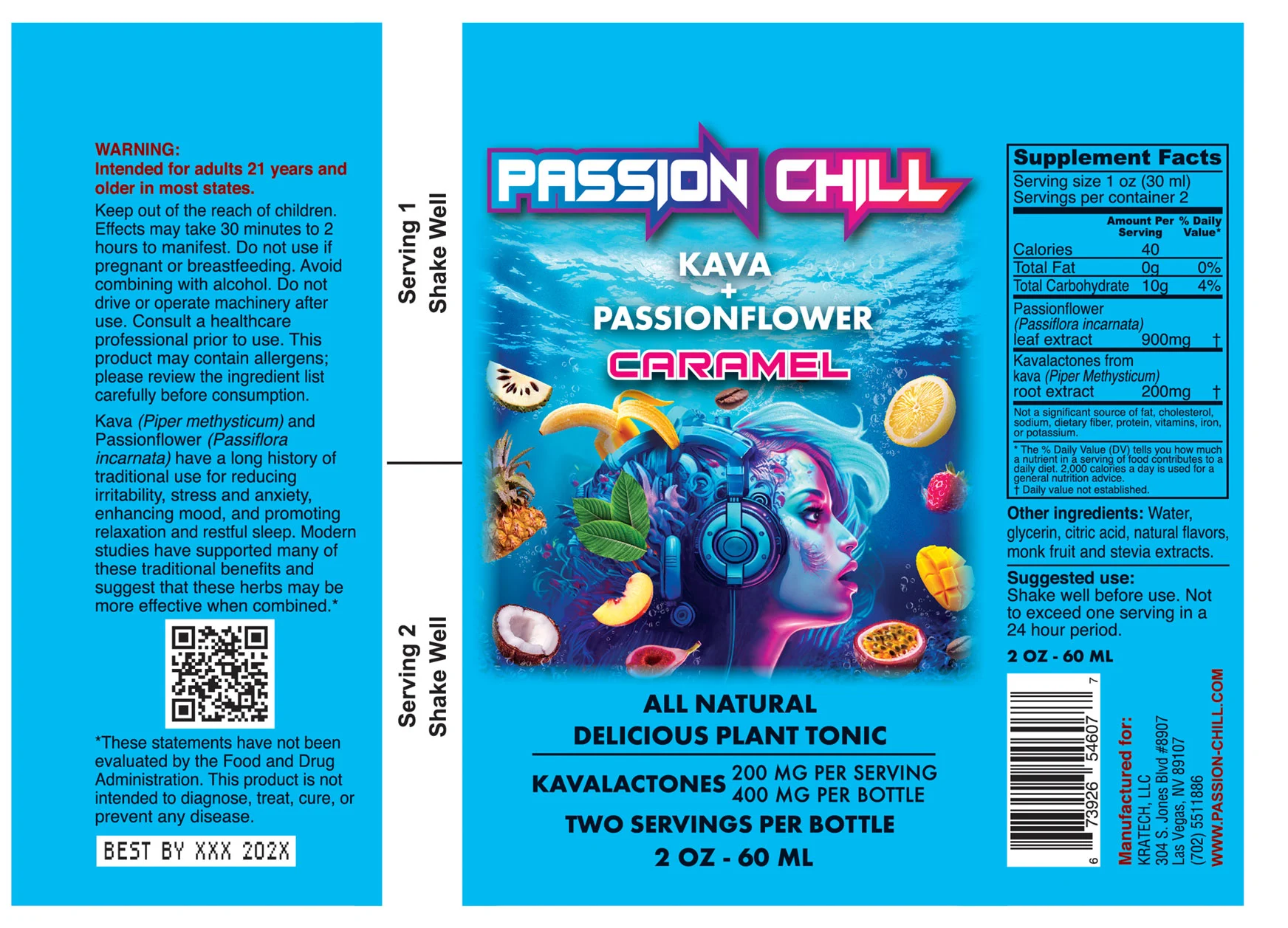 Passion Chill. 400 mg kavalactones. Caramel Flavor - Image 3