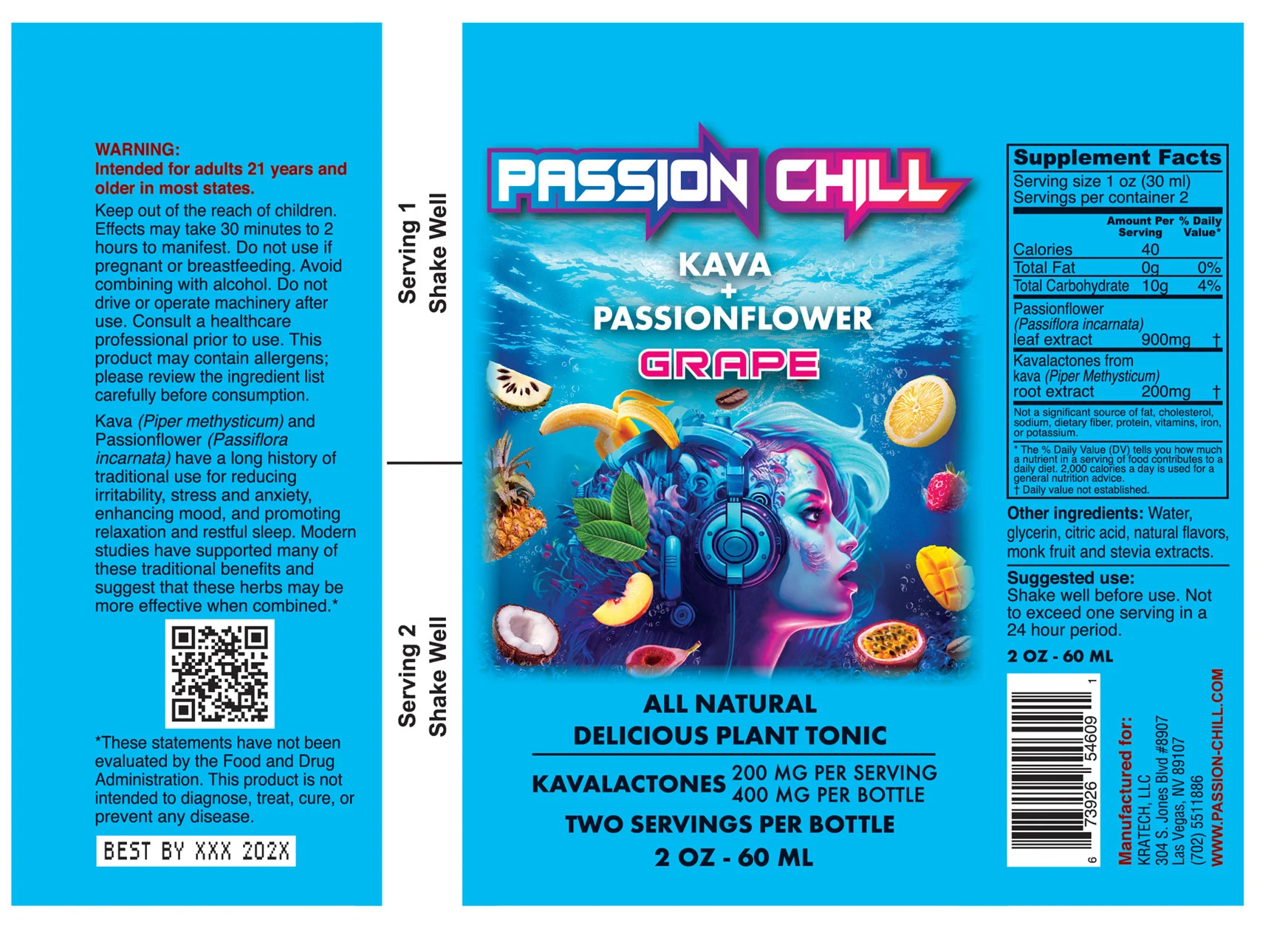 Passion Chill. 400 mg kavalactones. Grape Flavor - Image 3