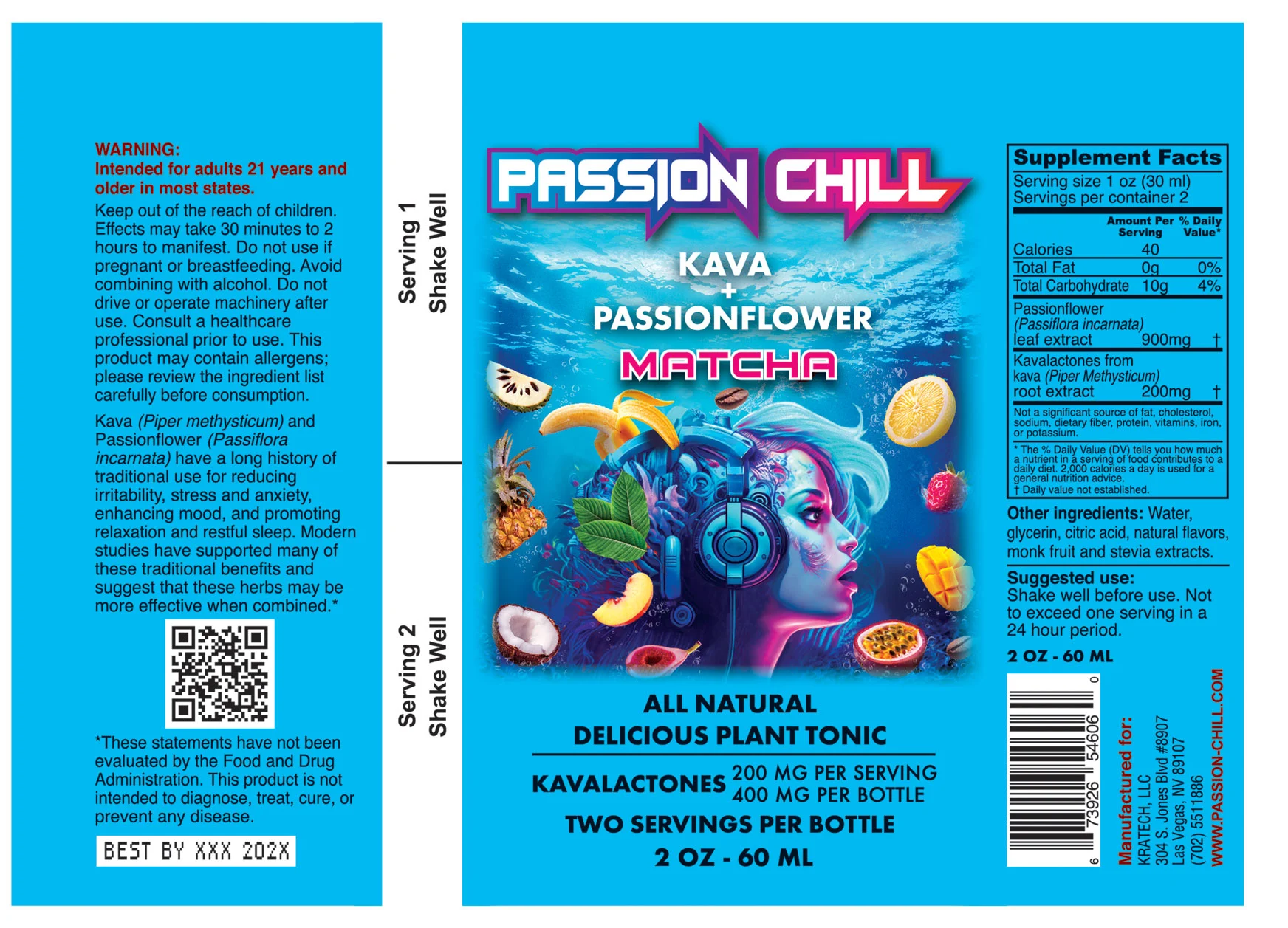 Passion Chill. 400 mg kavalactones. Matcha Flavor - Image 3